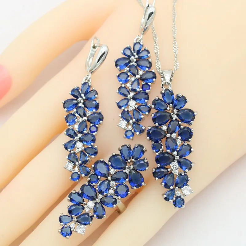 Luxury Multi Color Zirconia Wedding Jewelry Set
