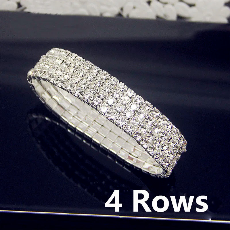 Elegant White Crystal Bracelet - AAA CZ Zircon Elastic Design