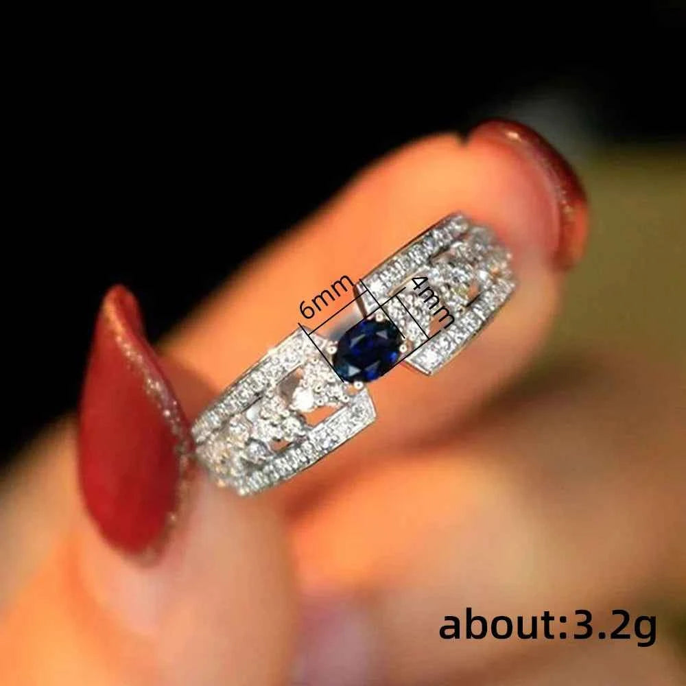 F1628 White Gold Diamond Ring Oval Cut Natural G Color Women's Engagement Jewelry