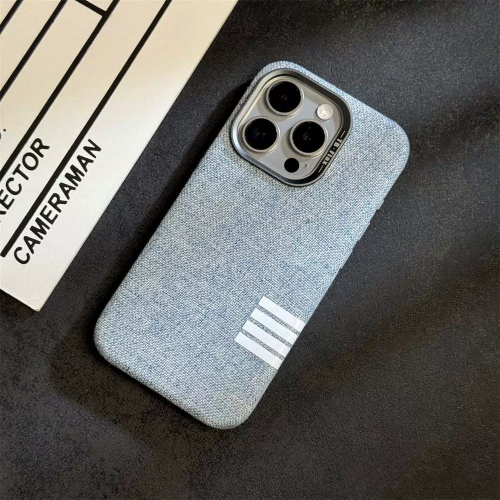 Premium Linen Magnetic Phone Case for iPhone - Retro Style Protection