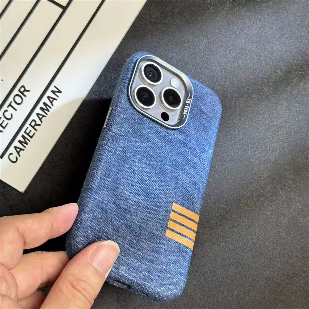 Premium Linen Magnetic Phone Case for iPhone - Retro Style Protection