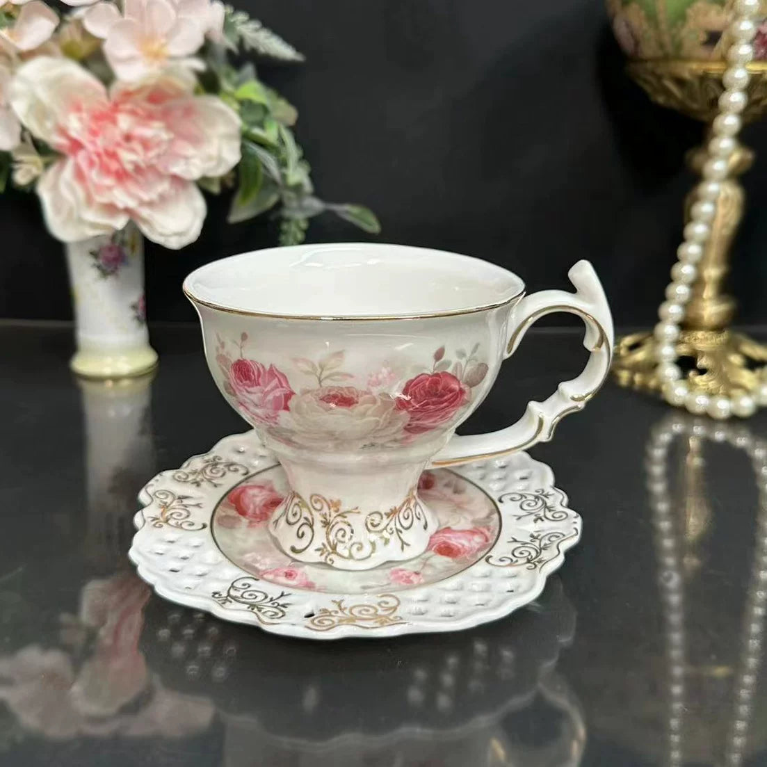 Elegant Palace Style Tea Set - Premium Porcelain Collection
