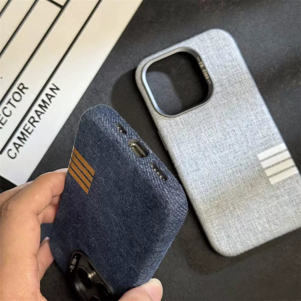 Premium Linen Magnetic Phone Case for iPhone - Retro Style Protection