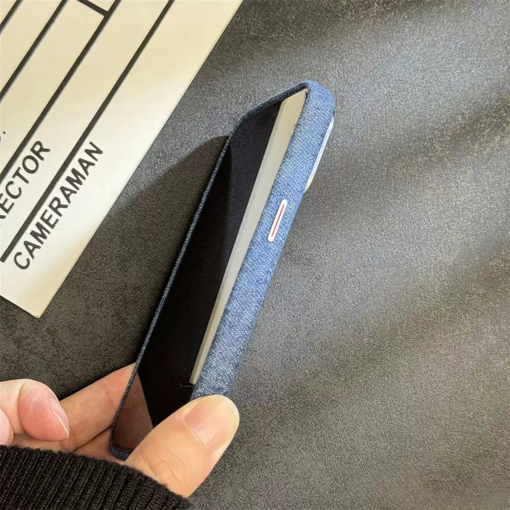 Premium Linen Magnetic Phone Case for iPhone - Retro Style Protection