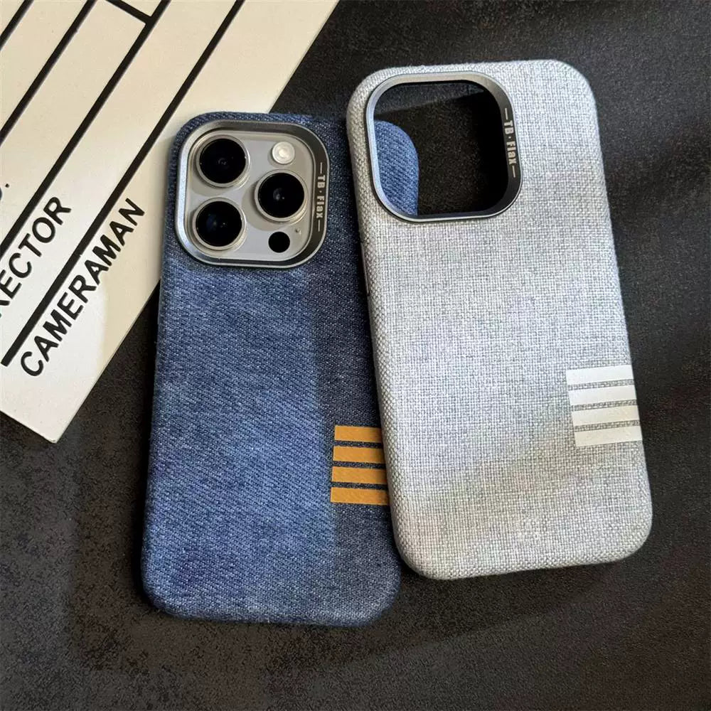 Premium Linen Magnetic Phone Case for iPhone - Retro Style Protection