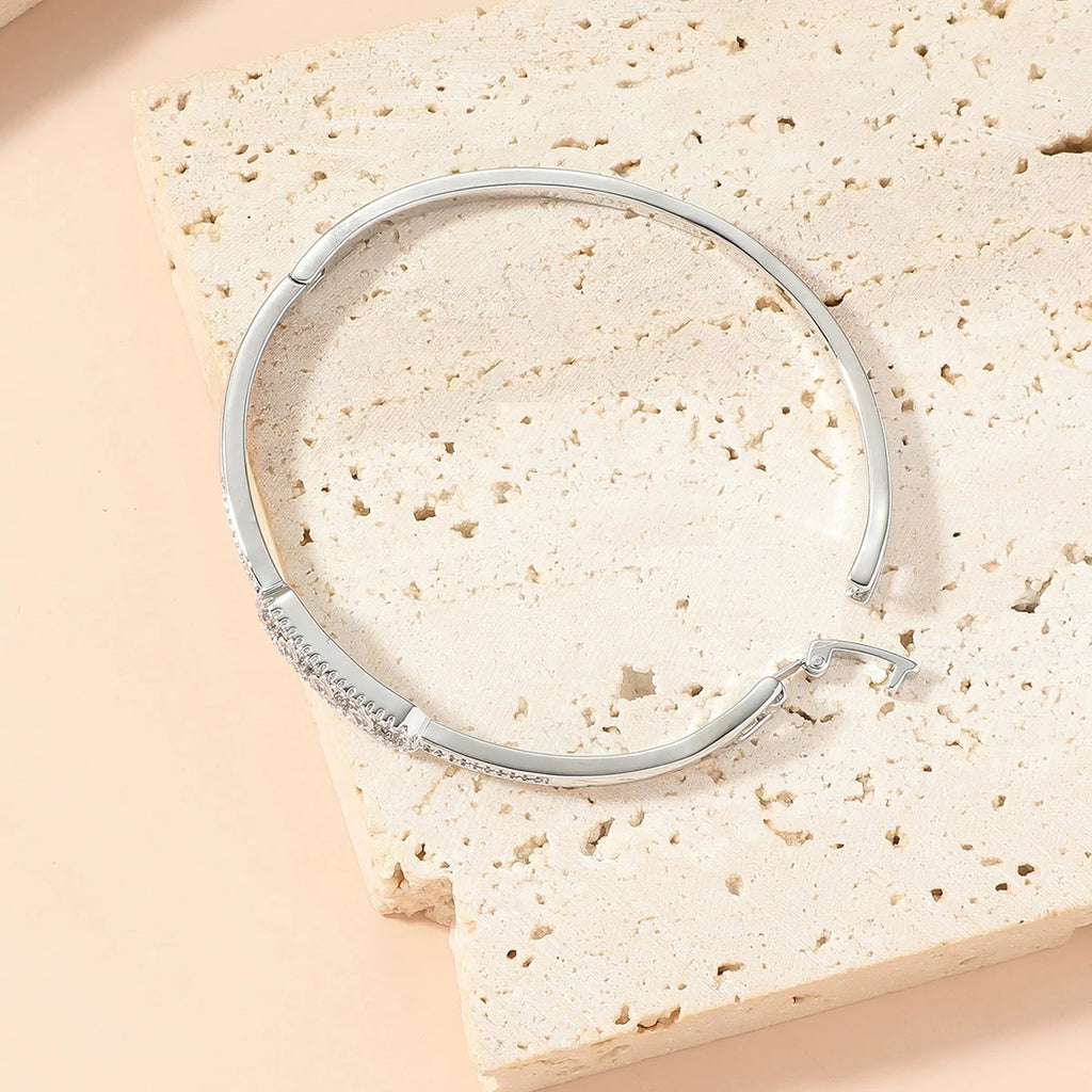 Elegant 18k Gold Plated Bangle - Copper Zircon Bracelet