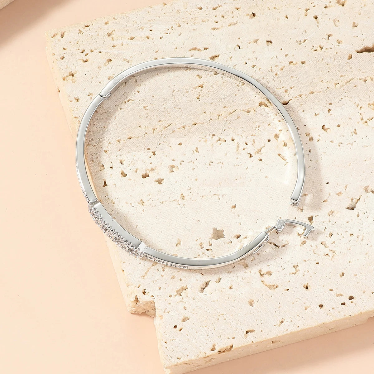 Elegant 18k Gold Plated Bangle - Copper Zircon Bracelet