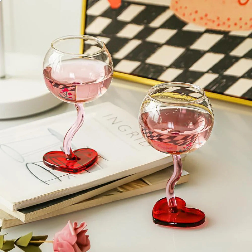 Elegant Wine Glass - High-Footed Red & White Crystal