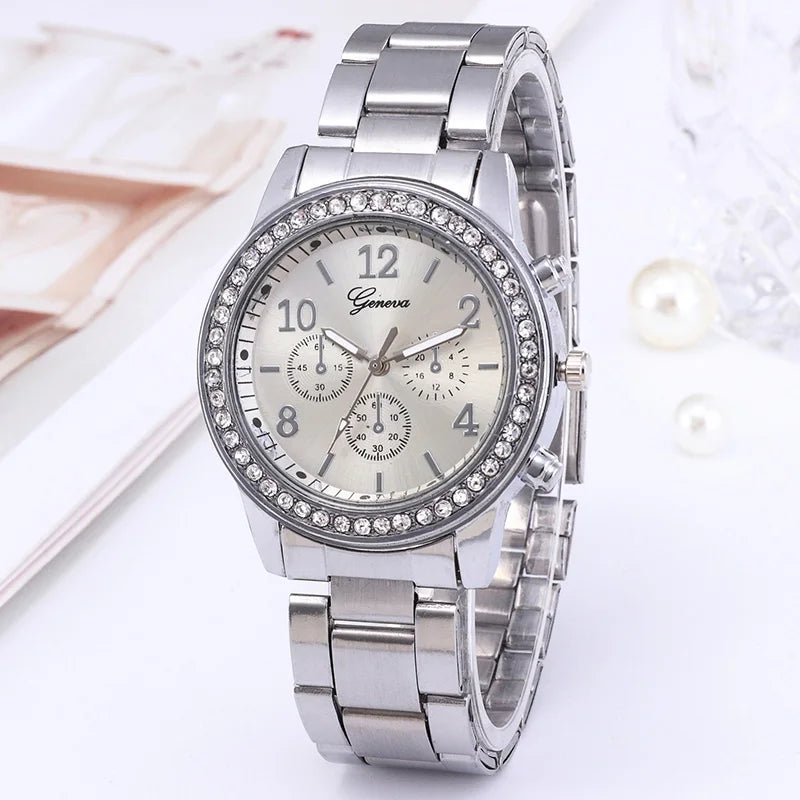 Elegant Ladies Rose Gold Watch - Stainless Steel Bracelet