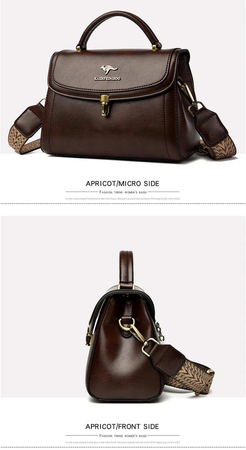 Elegant Leather Shoulder Crossbody Bag - Luxury Designer Style
