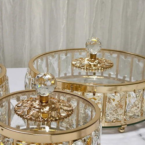 Elegant Luxury Crystal Fruit Bowl with Lid - Home Decor