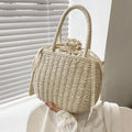 Elegant Straw Clutch - Retro Woven Rattan Bag