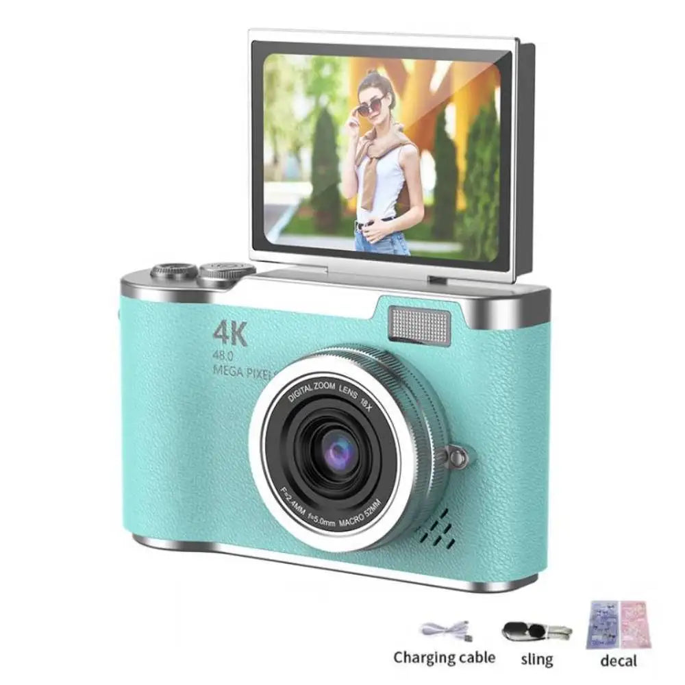 Compact 4K Digital Camera - 48MP HD Selfie Camcorder