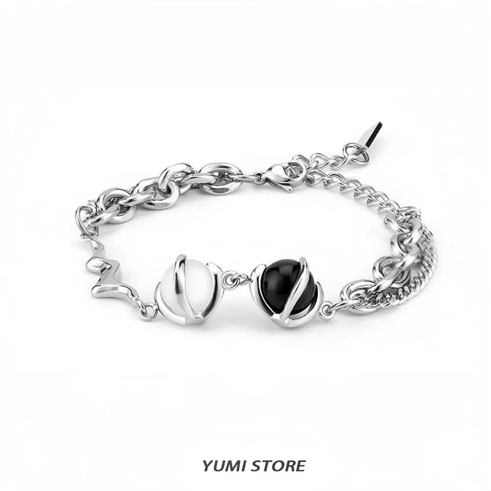 Luxury Titanium Steel Couple Bracelet - Fade-Resistant Kpop Charm