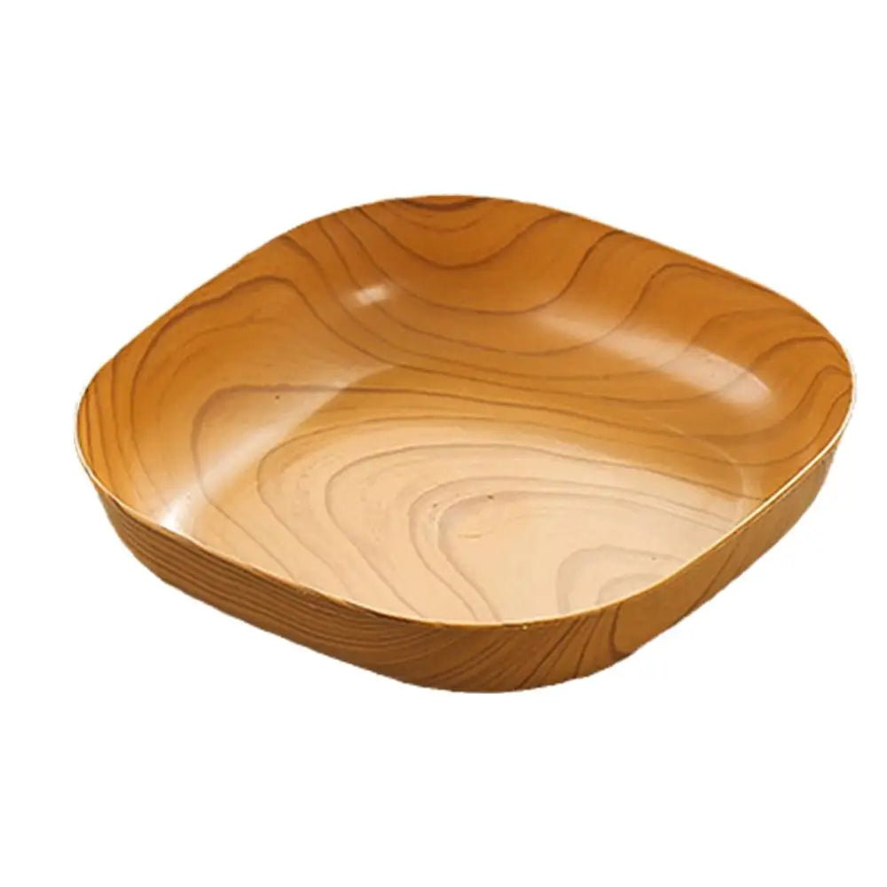 Elegant Wood Grain Square Plate - Japanese Style Dinnerware