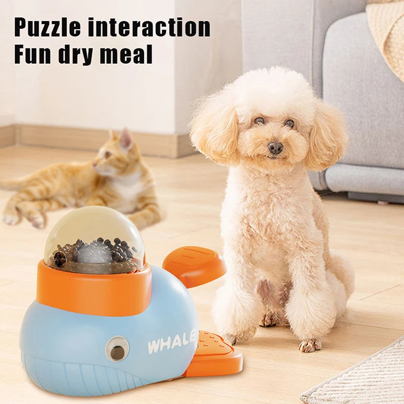 Premium Automatic Pet Snack Feeder - Engaging Duck & Whale Design