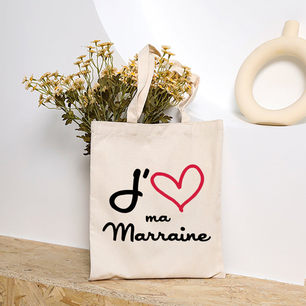 Premium Godmother Gift Bag - Elegant Canvas Tote