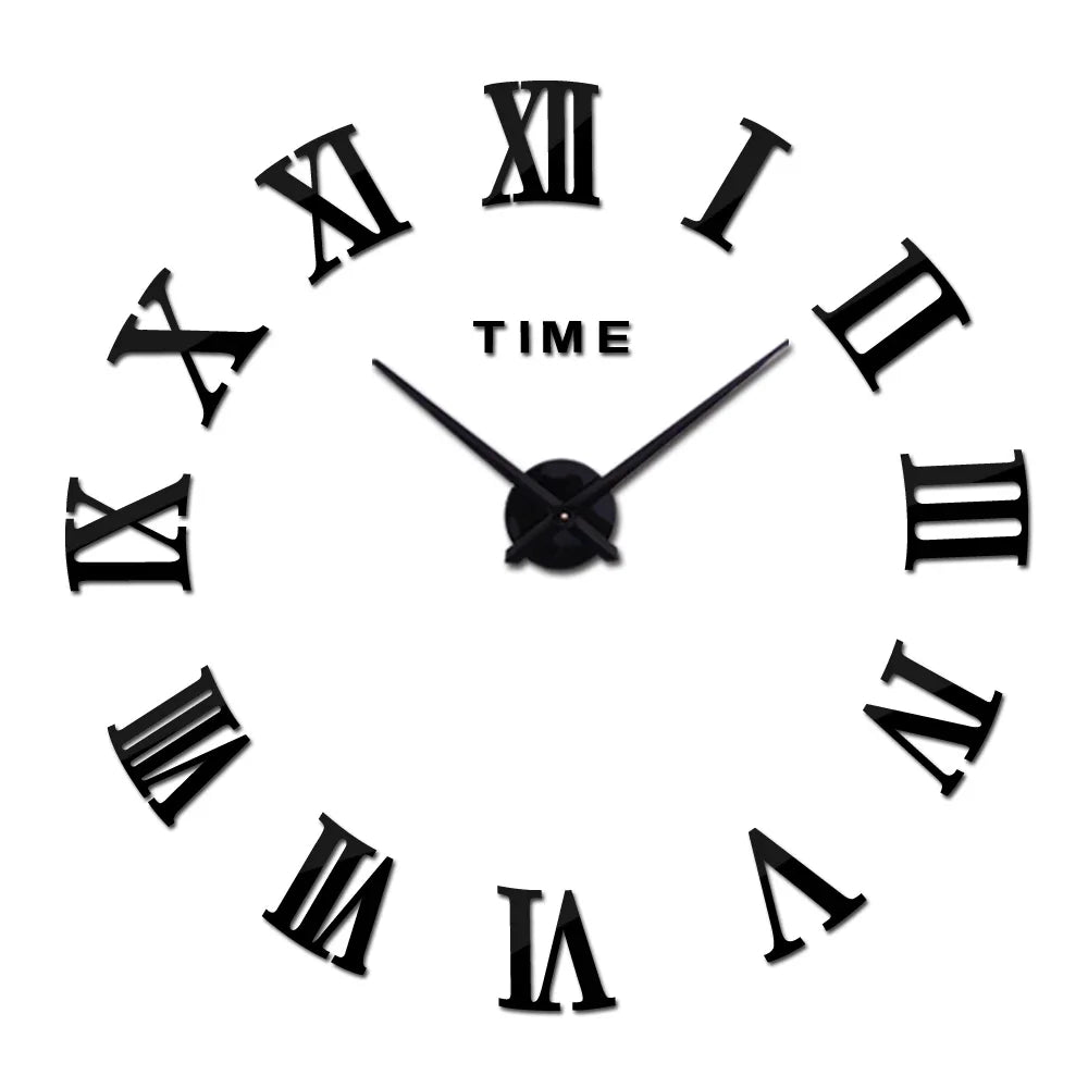 Elegant Modern Large Wall Clock - 3D DIY Quartz Design