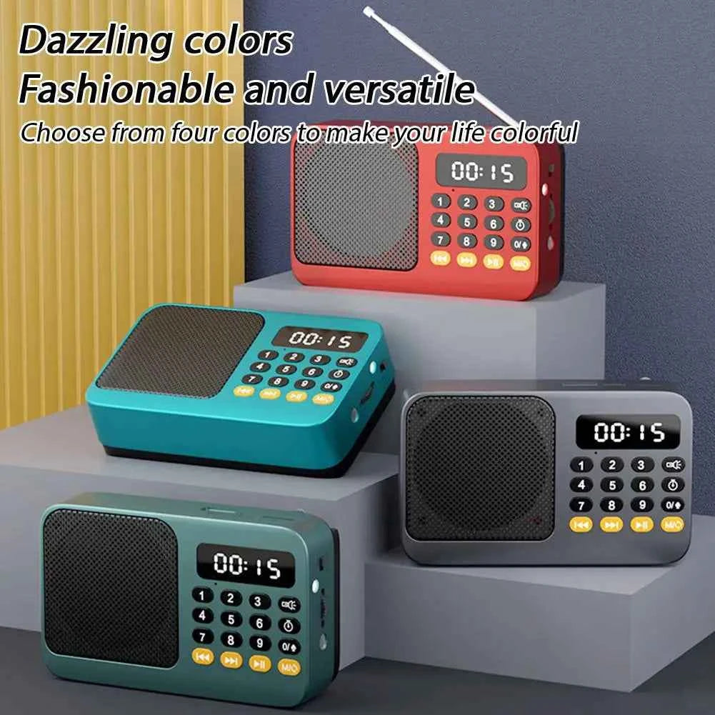 Portable Bluetooth Speaker - FM Radio & LED Light Wireless Audio