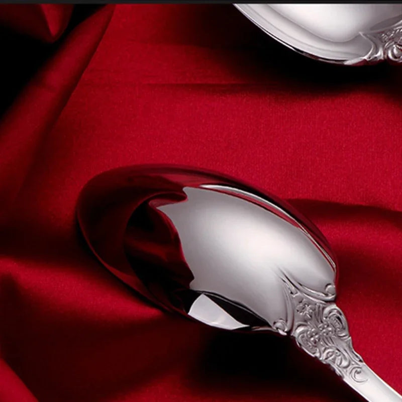 Elegant Vintage Gold Flatware Set - Stainless Steel Luxury