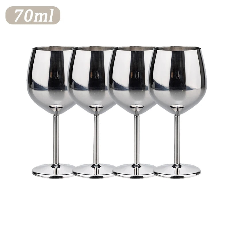 Elegant Stainless Steel Wine Goblet - Durable Metal Cup