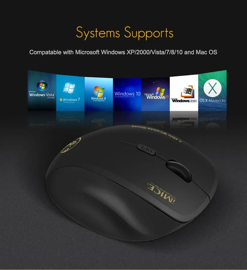 Premium Wireless Silent Mouse - 3 Adjustable DPI & 6 Buttons