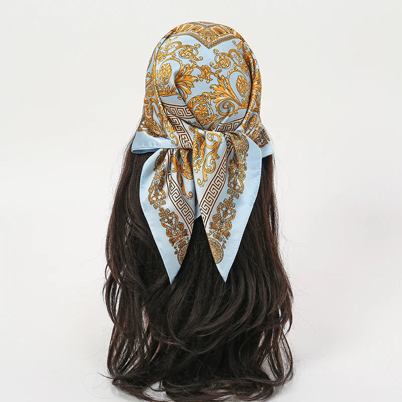 Luxury Square Silk Scarf - Satin Hair Bandana & Neckerchief