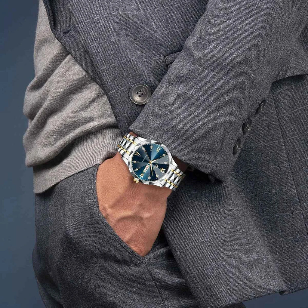 Luxury Men's Quartz Watch - Stainless Steel Business Timepiece
