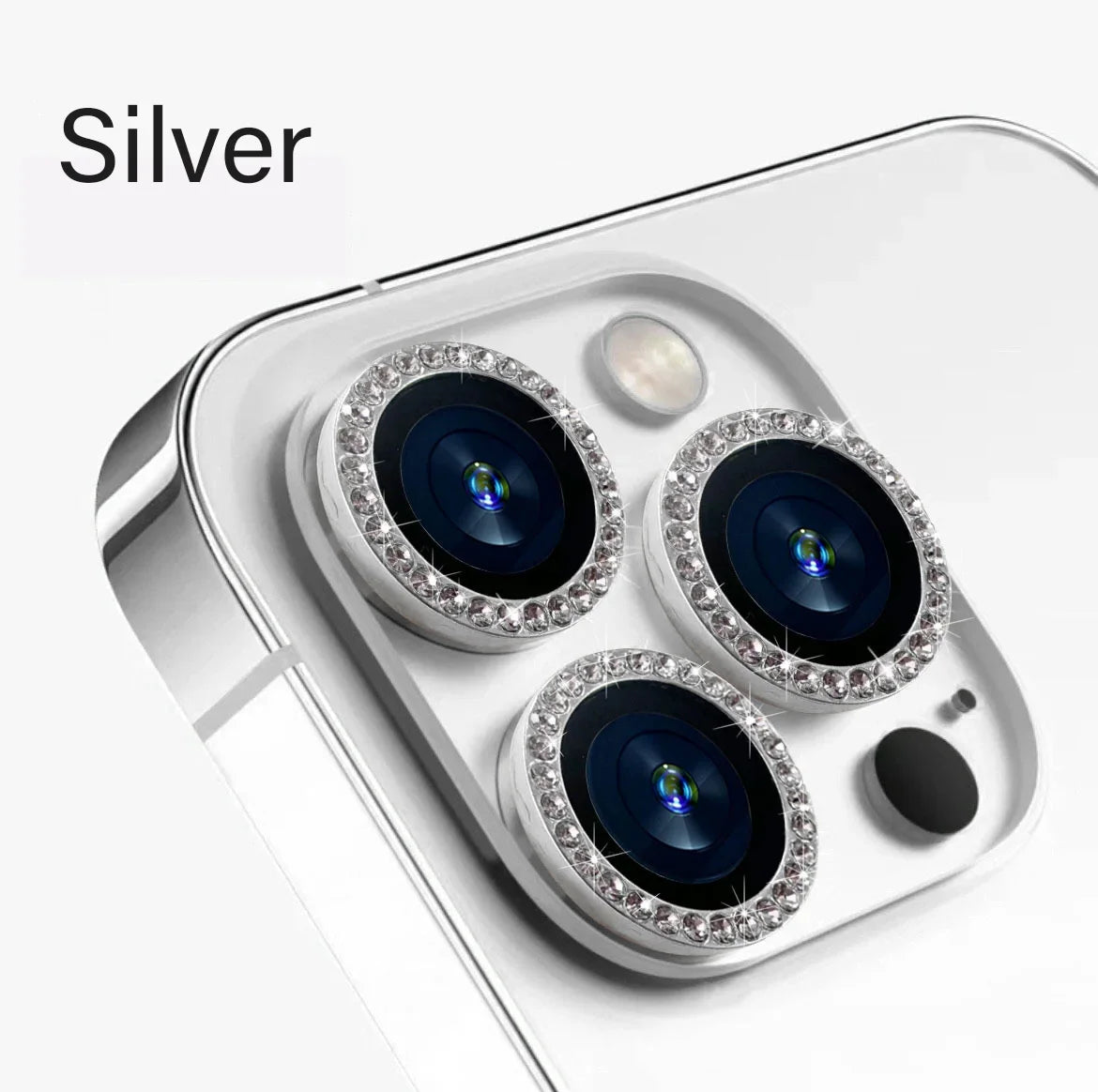 Glitter Camera Lens Protector - 9H Tempered Glass & Metal Ring