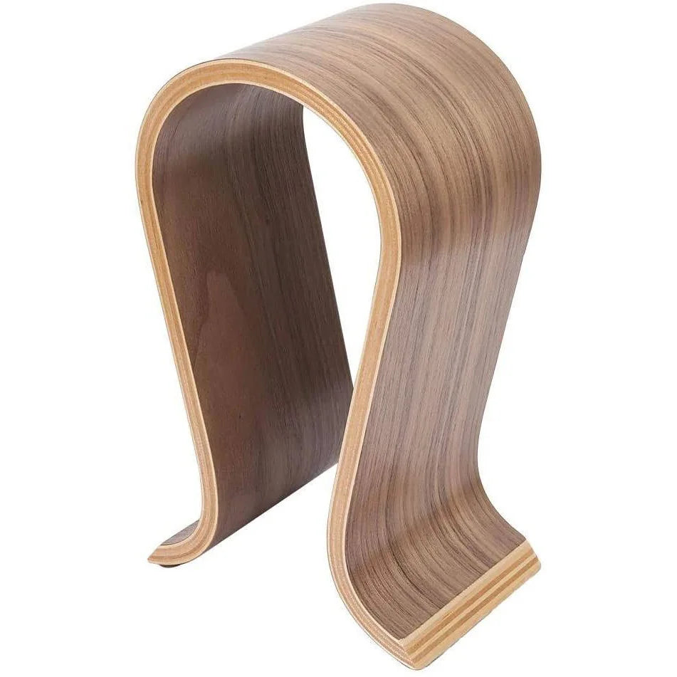 Premium Wooden Headphone Stand - U-Shaped Desktop Display