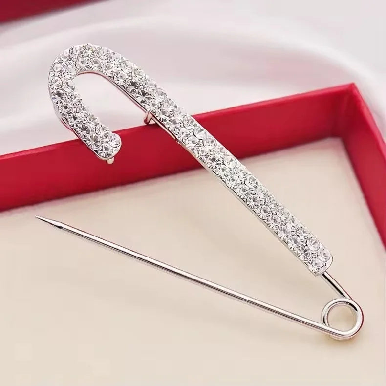 Elegant Gold Crystal Rhinestone Brooch Pin for Women
