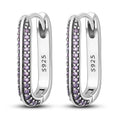 Elegant Sterling Silver Heart Hoop Earrings with Cubic Zirconia