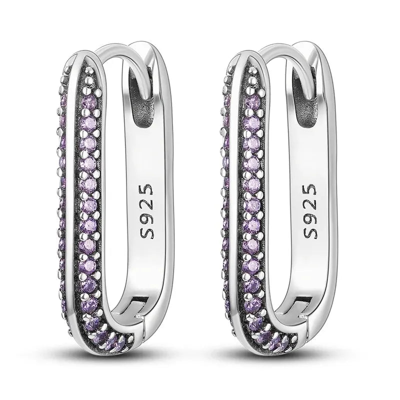 Elegant Sterling Silver Heart Hoop Earrings with Cubic Zirconia