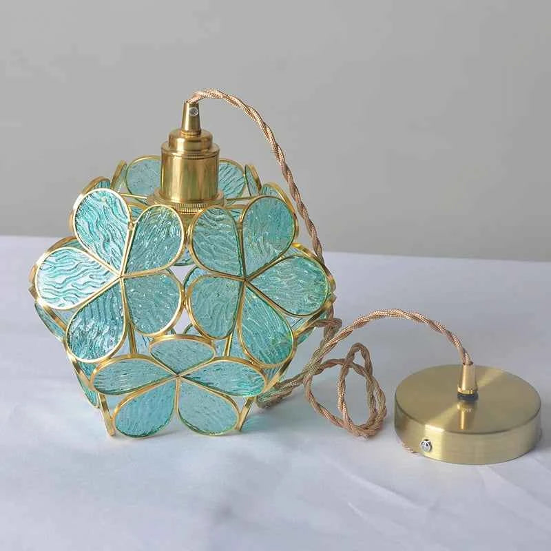 Modern Glass Flower Pendant Light - Elegant LED Hanging Fixture