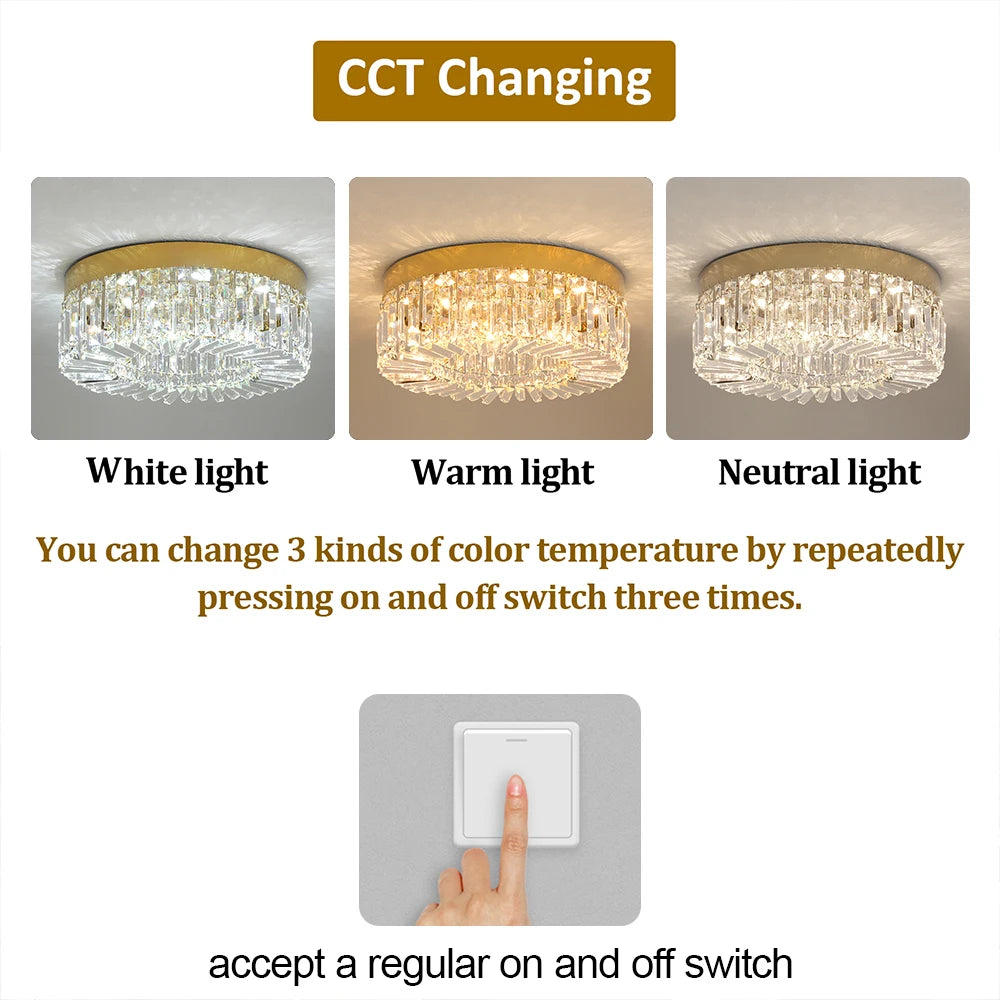 Elegant Modern Crystal Chandelier - LED Ceiling Light