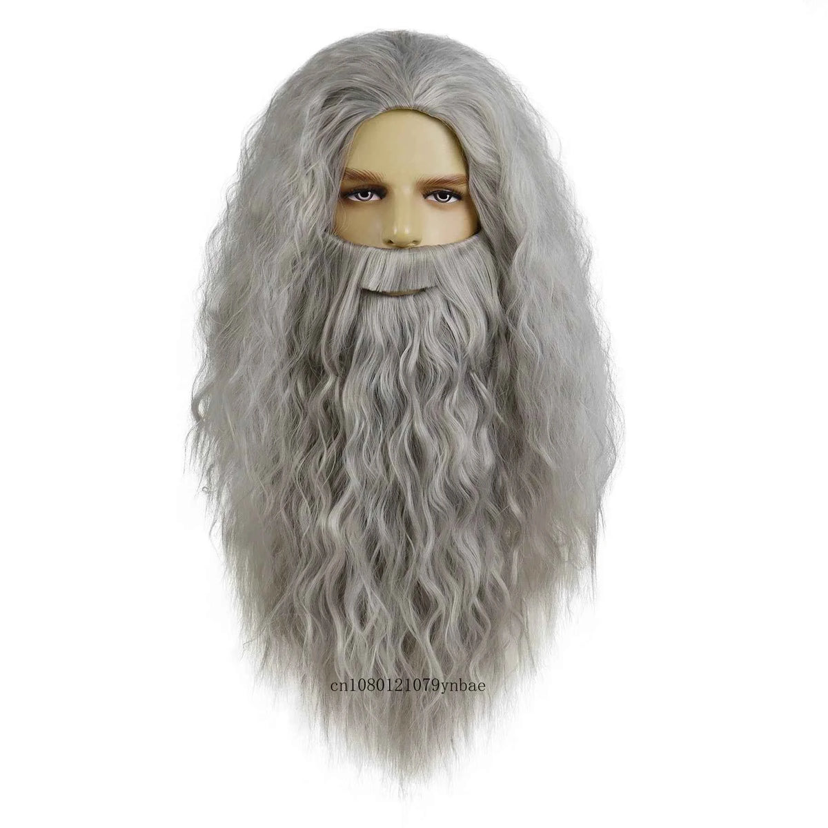 Premium Synthetic Cosplay Wig with Long Beard - Heat Resistant