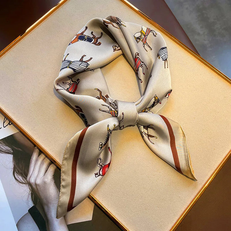 Luxury Silk Square Scarf - Elegant Satin Hair Wrap & Headband