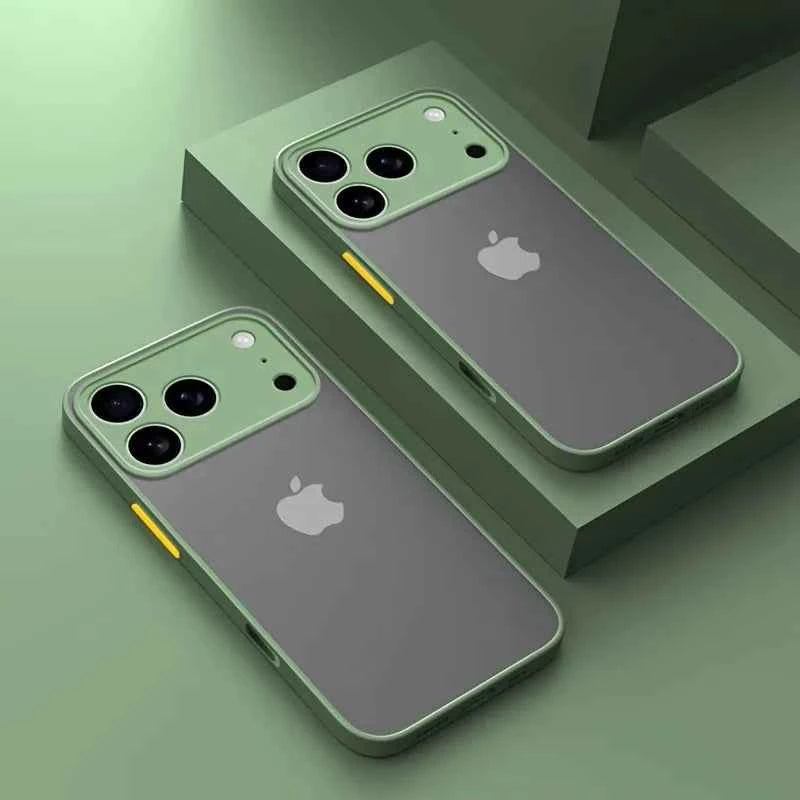 Luxury Translucent Armor Phone Case - Shockproof Matte Cover