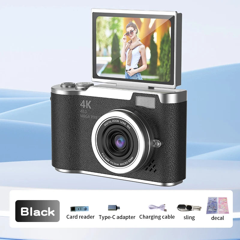 Compact Digital Camera - 8X Zoom & 180° Flip Screen