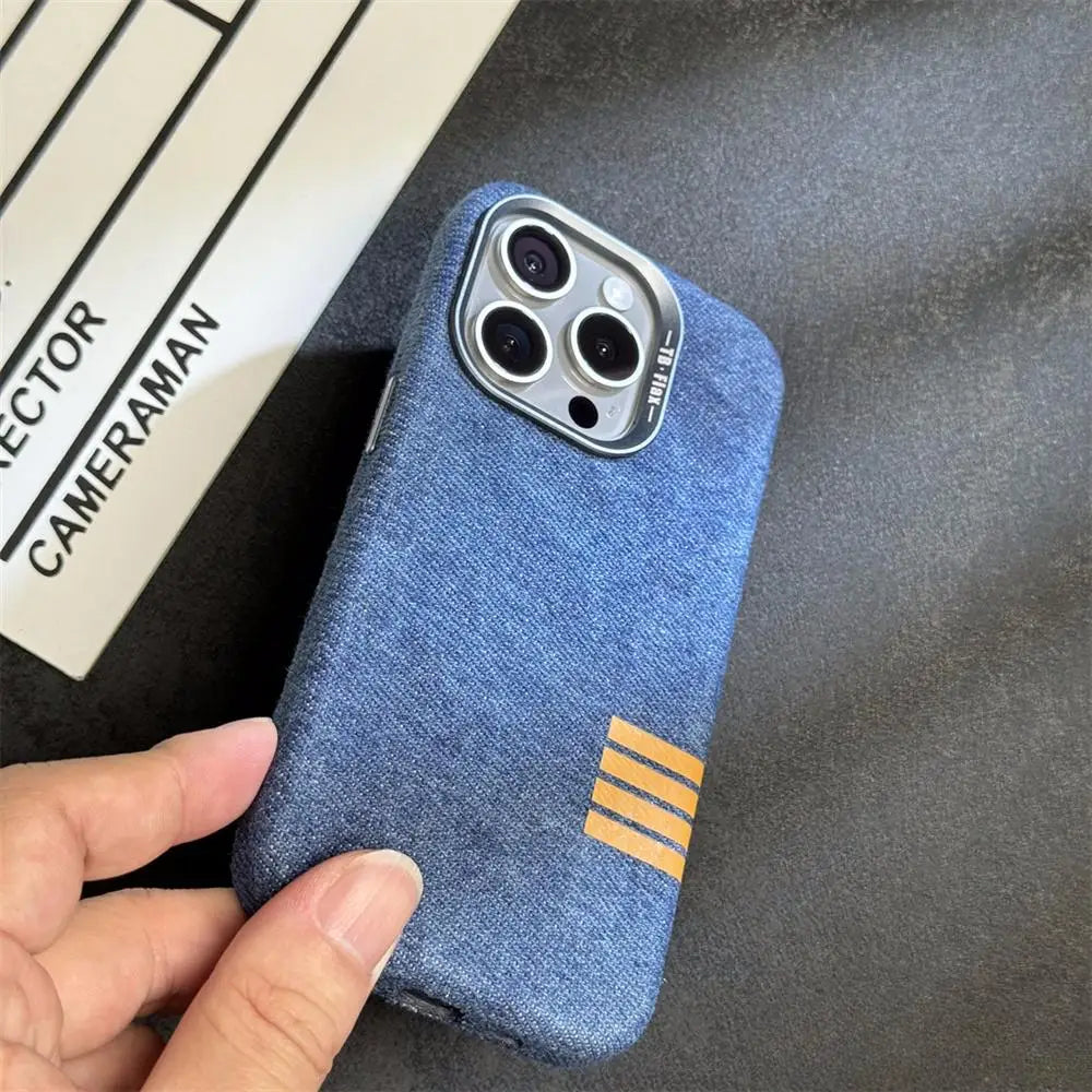 Premium Linen Magnetic Phone Case for iPhone - Retro Style Protection