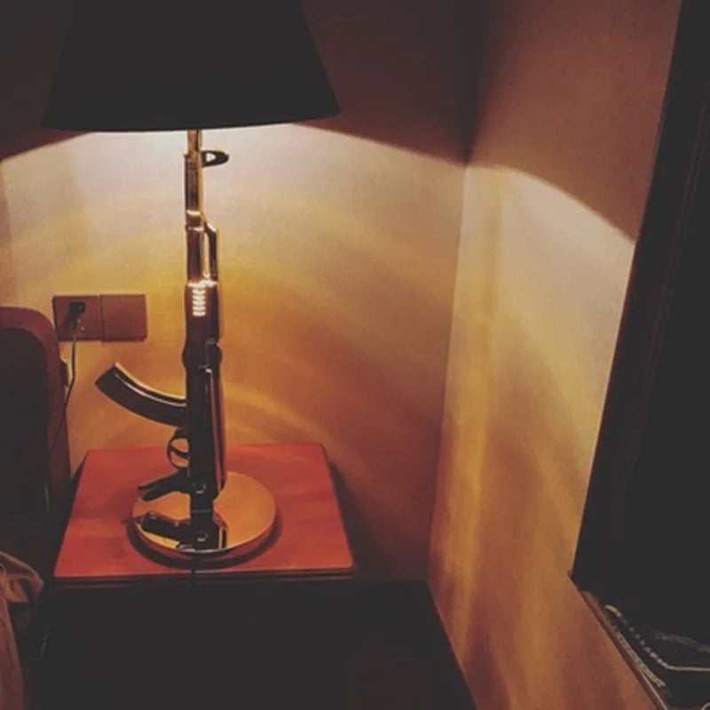 Luxury AK47 Gun Design Lamp - Creative Metal Desk Decor