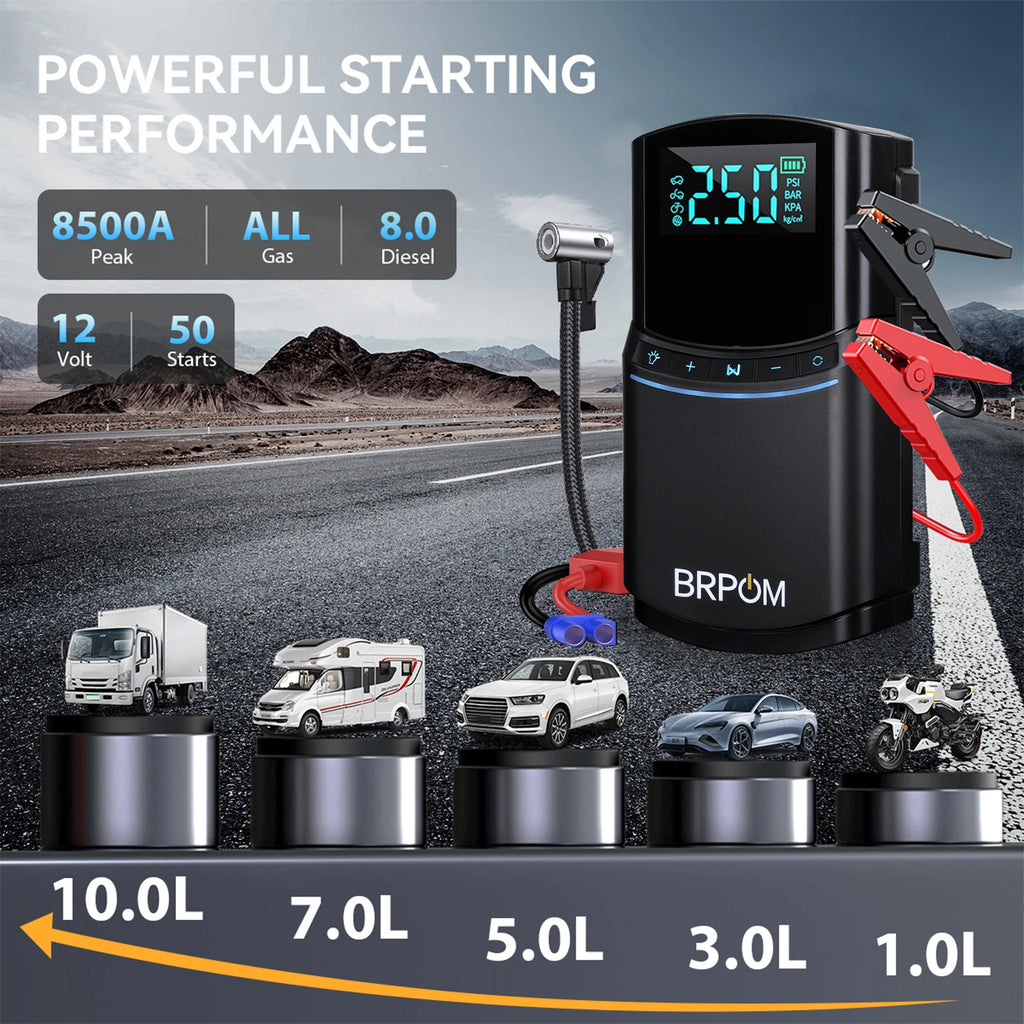 Portable Car Jump Starter - 26800mAh 12V Power Bank & Booster