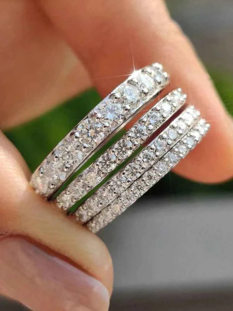 Elegant Sterling Silver Zircon Ring - Luxury Fine Jewelry