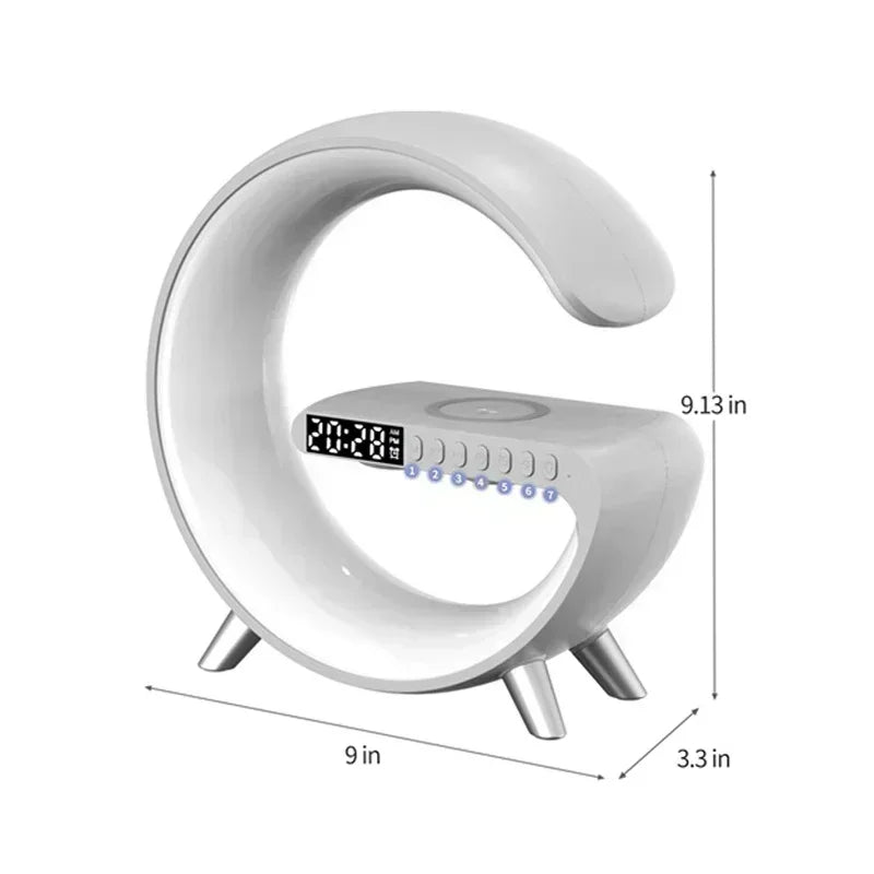 Premium Wireless Charger Desk Lamp with Bluetooth Speaker & RGB Night Light