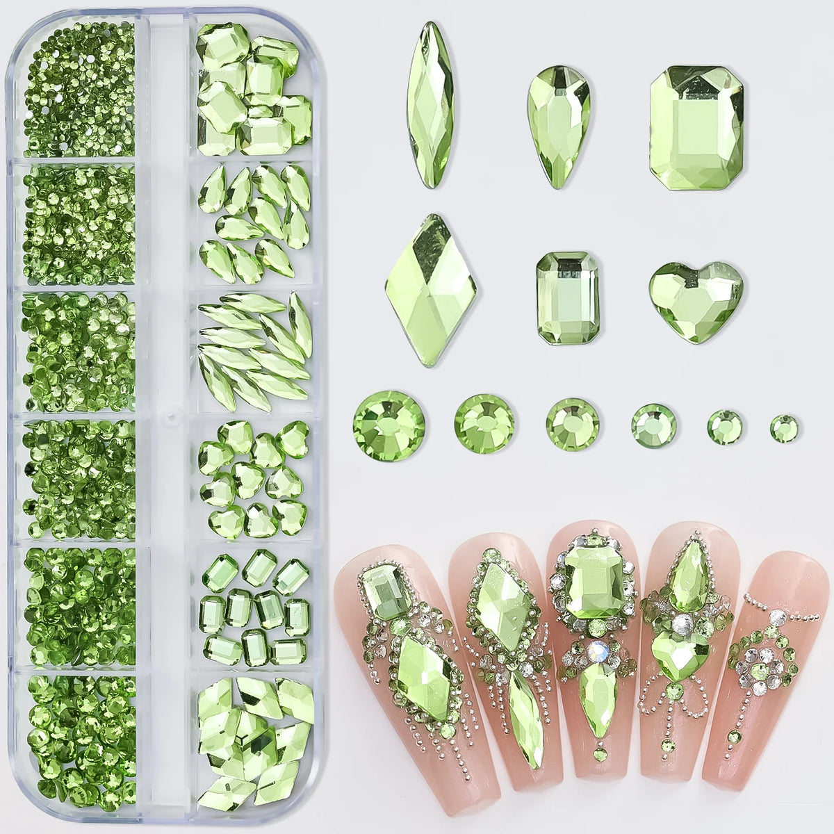 Luxury Pink Nail Rhinestones - Crystal Glitter Charms & Gems
