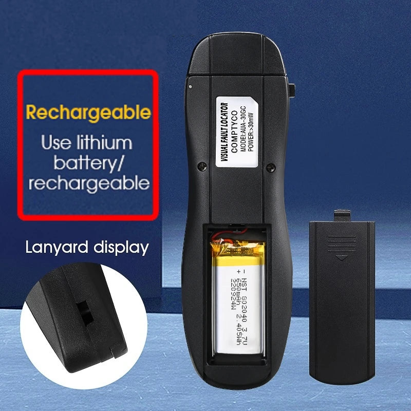 Professional Visual Fault Locator - Rechargeable Fiber Tester