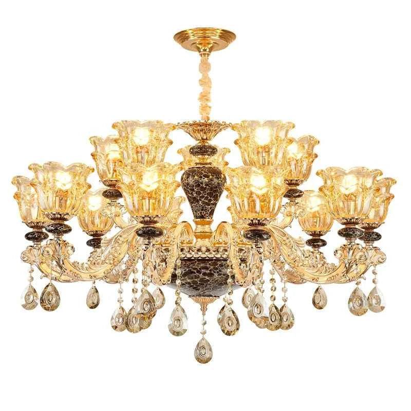 Elegant French Retro Chandelier - Grand Crystal Lighting