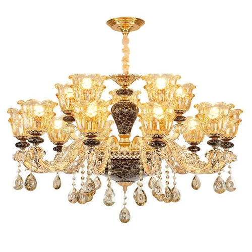 Elegant French Retro Chandelier - Grand Crystal Lighting
