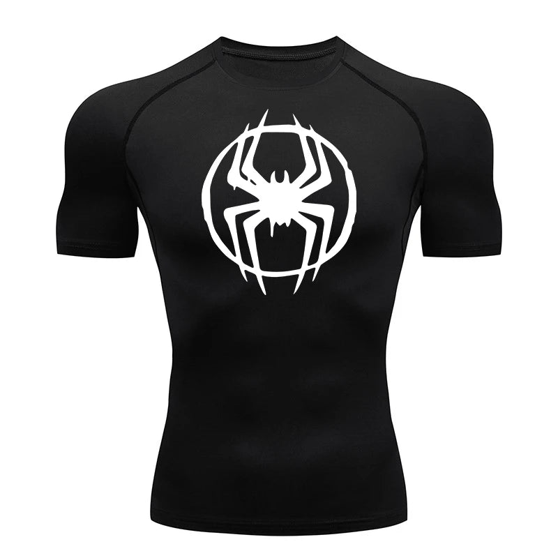 Premium Spider Graphic Compression Shirt - Quick Dry Athletic Tee