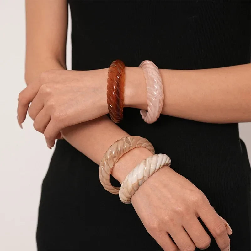 Elegant Silk Cuff Bracelet - Gold & Silver Retro Design